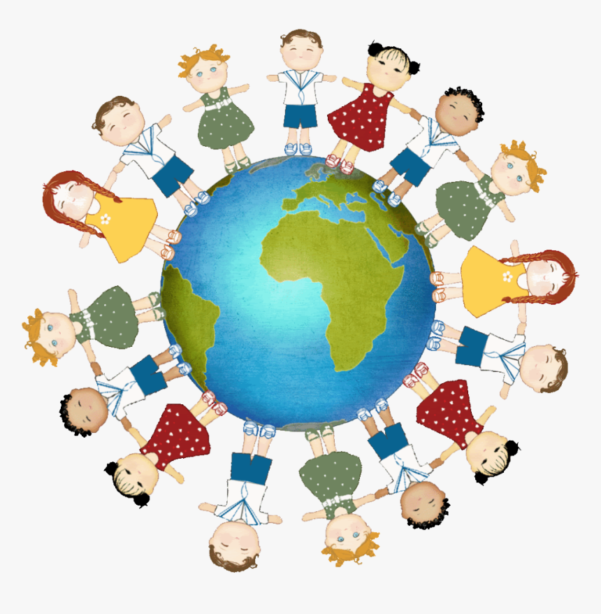 Kids Holding Hands Around The World Clipart , Png Download - World Children's Day, Transparent Png, Free Download