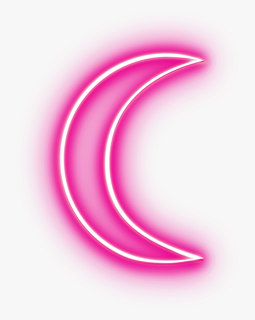 Pink Neon Moon Png, Transparent Png, Free Download