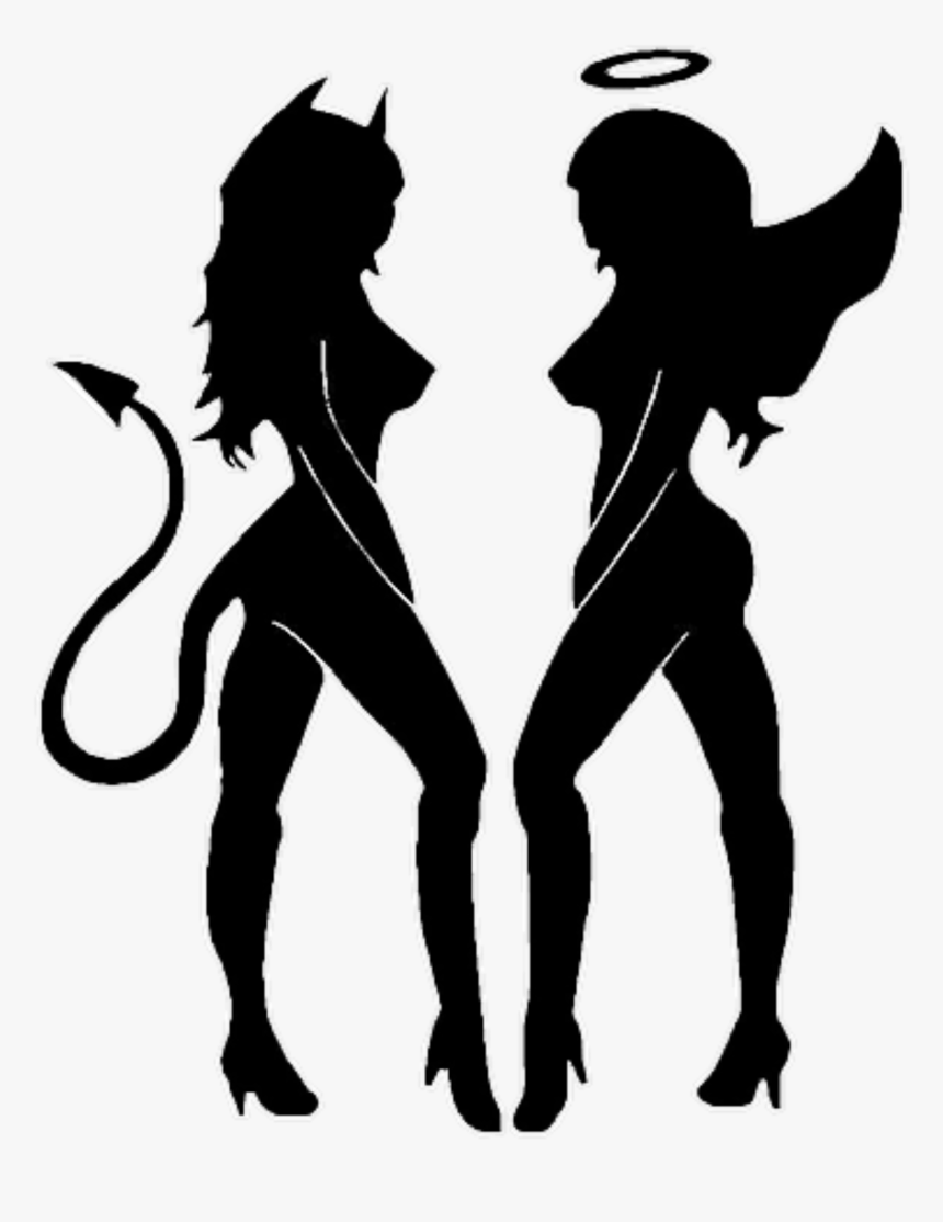 Notmine Angel Demon Devil Sexy - Devil And Angel Girls, HD Png Download - k...