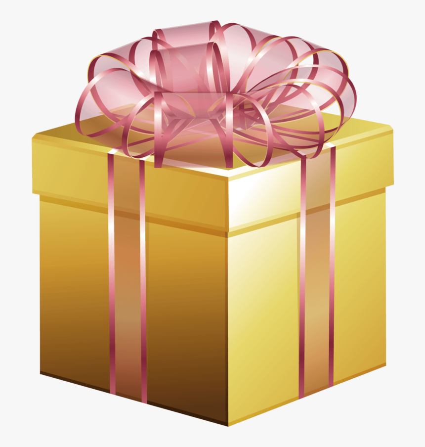 Gift Box Png Image - Pink And Gold Gift Box, Transparent Png, Free Download