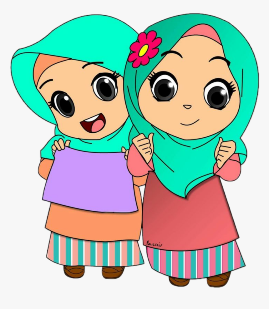 #kids #hijab #jilbab #muslimwomensday - Cartoon Pictures Of Muslims, HD Png Download, Free Download