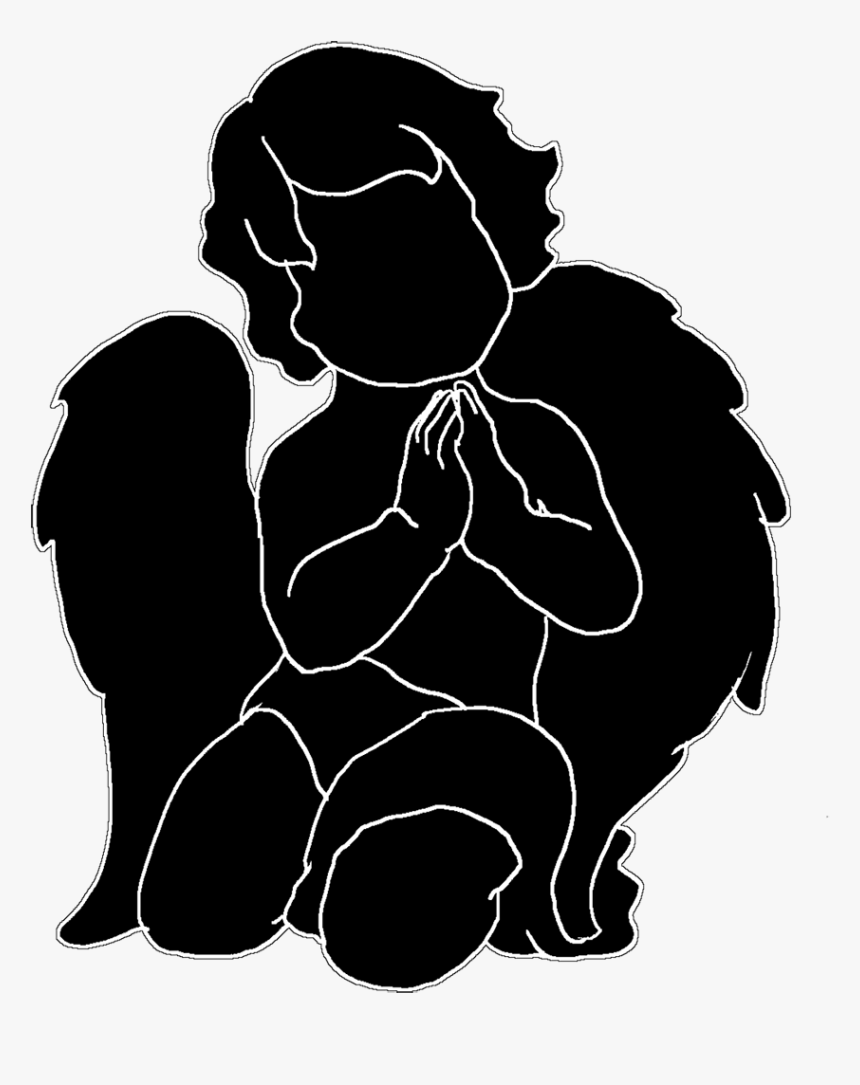 Transparent Praying Clipart - Cute Baby Angel Silueta, HD Png Download, Free Download