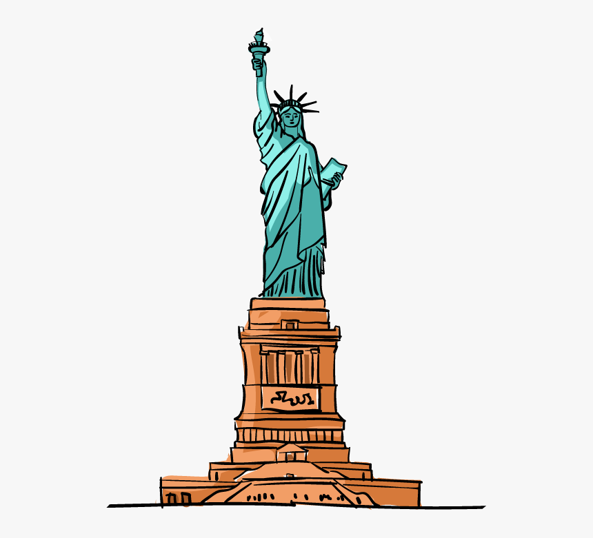 Statue Of Liberty Cartoon Download - Cartoon Statue Of Liberty, HD Png Download, Free Download