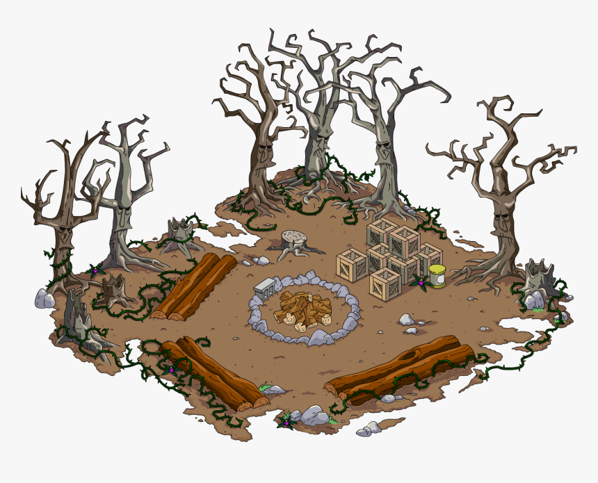 Transparent Spooky Forest - Tapped Out Simpsons Cabin, HD Png Download, Free Download