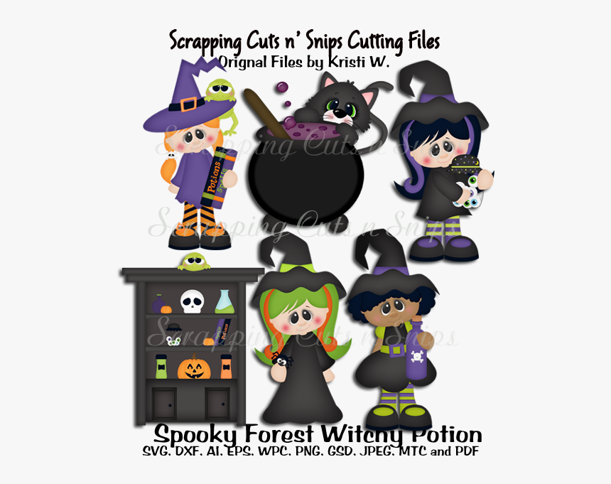 Spooky Forest Witchy Potion Shop Crew Cutting File - Cartoon, HD Png Download, Free Download