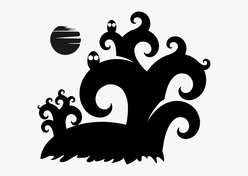 Spooky Forest Silhouette Clip Art At Clker Com Vector - Free Halloween Vector Transparent, HD Png Download, Free Download