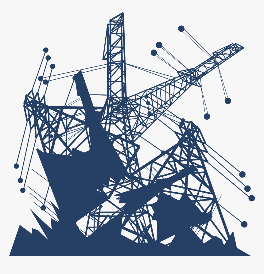 Blue Infrastructure Electricity High Euclidean Vector - Infrastructure Clipart Png, Transparent Png, Free Download