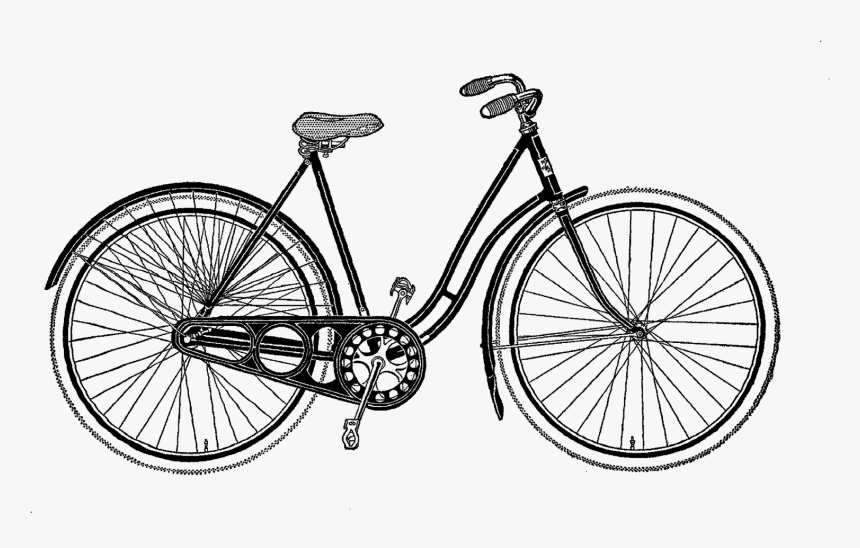 Freight Bicycle Vintage Clothing Cycling Clip Art - Black Bike Cartoon, HD Png Download, Free Download