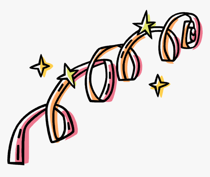 Vector Illustration Of Party Streamer Ribbon With Celebration - Party Streamers Clip Art, HD Png Download, Free Download