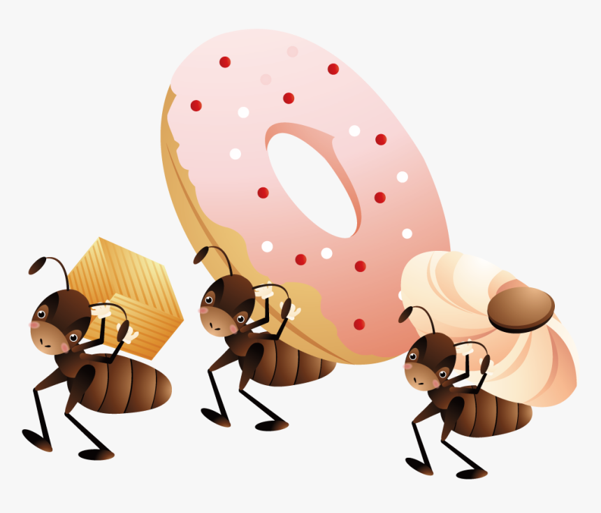 Transparent Hormiga Png - Ant Carrying Food Cartoon, Png Download, Free Download