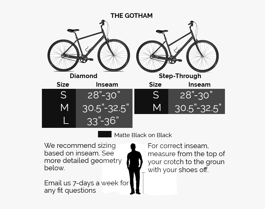 Sizes & Color - Priority Bicycles Frame Measurements, HD Png Download, Free Download