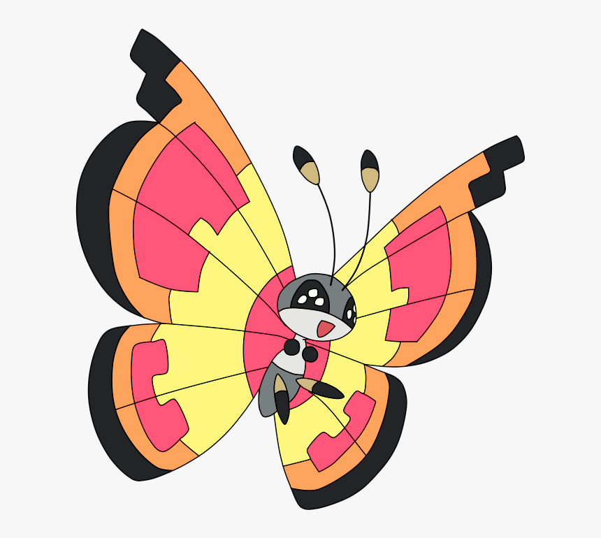 Shiny Vivillon Sun Pokédex - Pokemon Vivillon Sun, HD Png Download, Free Download