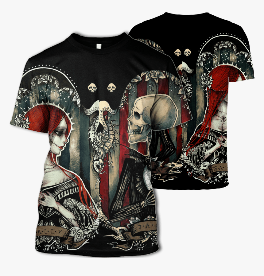 Jack And Sally Nightmare Before Christmas Tshirt - Nightmare Sublimation T Shirt Design Psd File, HD Png Download, Free Download