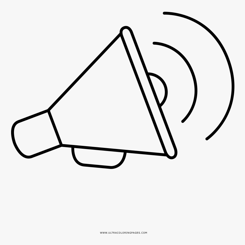Megaphone Coloring Page - Line Art, HD Png Download, Free Download