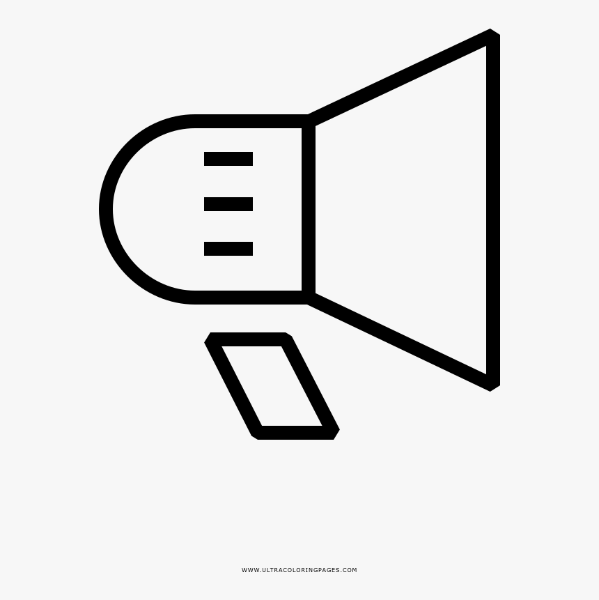 Megáfono Página Para Colorear - Loudhailer Vector, HD Png Download, Free Download
