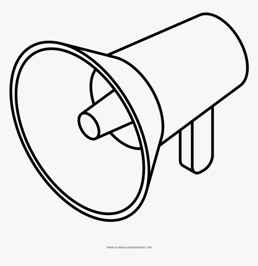 Megaphone Coloring Page - Dibujo Megafono Para Colorear, HD Png Download, Free Download