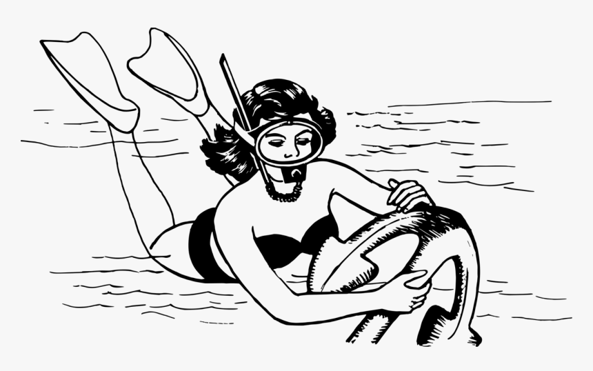 Scuba Diving Underwater Diving Scuba Set Snorkeling - Woman Scuba Diver Clipart, HD Png Download, Free Download