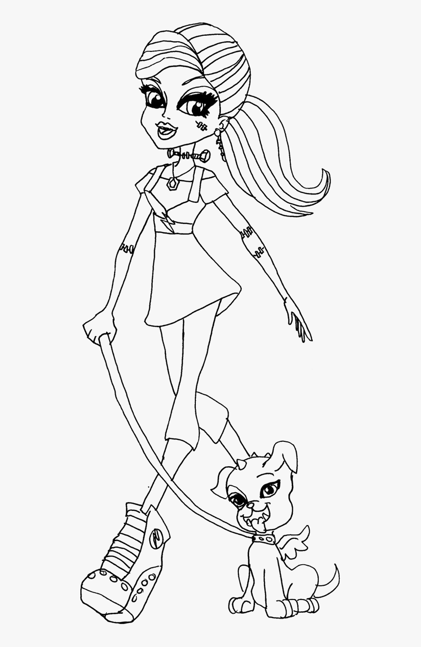 Monster High Frankie Stein And The Dog Coloring Pages - Esaú E Jaco Para Colorir, HD Png Download, Free Download