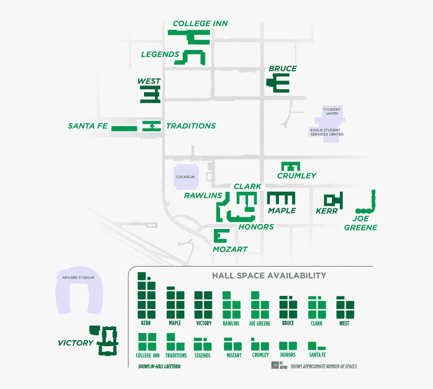 Map Of Residence Halls - College Inn Unt Layout, HD Png Download, Free Download