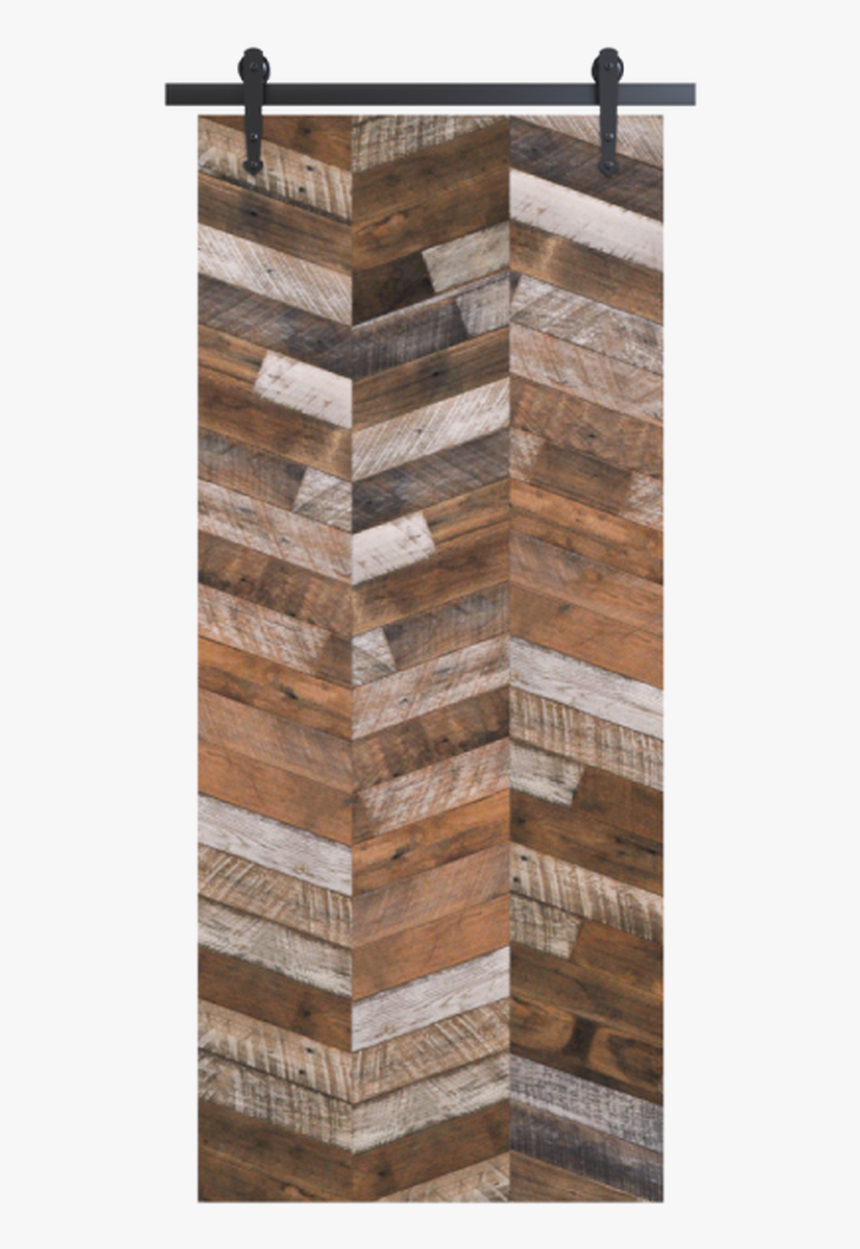 Gray Vertical Triple Herringbone Reclaimed Wood Door - Plank, HD Png Download, Free Download