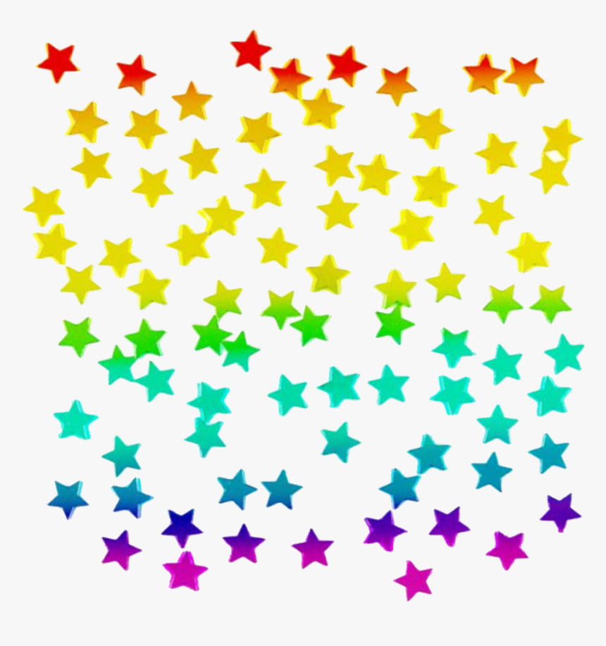 #rainbowcore #rainbow #stars #lovecore #kidcore #softcore - Confetti Gold Star Png, Transparent Png, Free Download