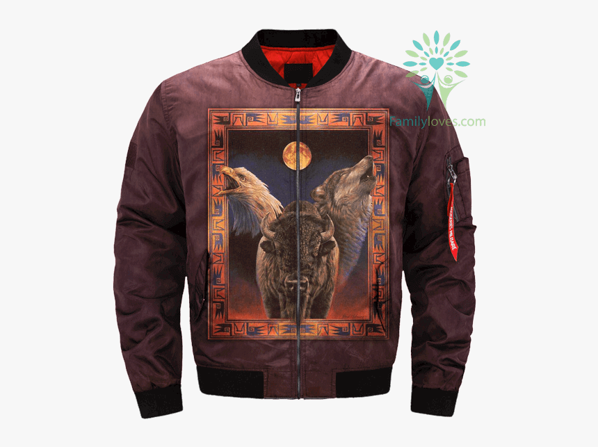 Native American Indian Over Print Bomber Jacket %tag - Chicago Cubs Jacket Mens, HD Png Download, Free Download