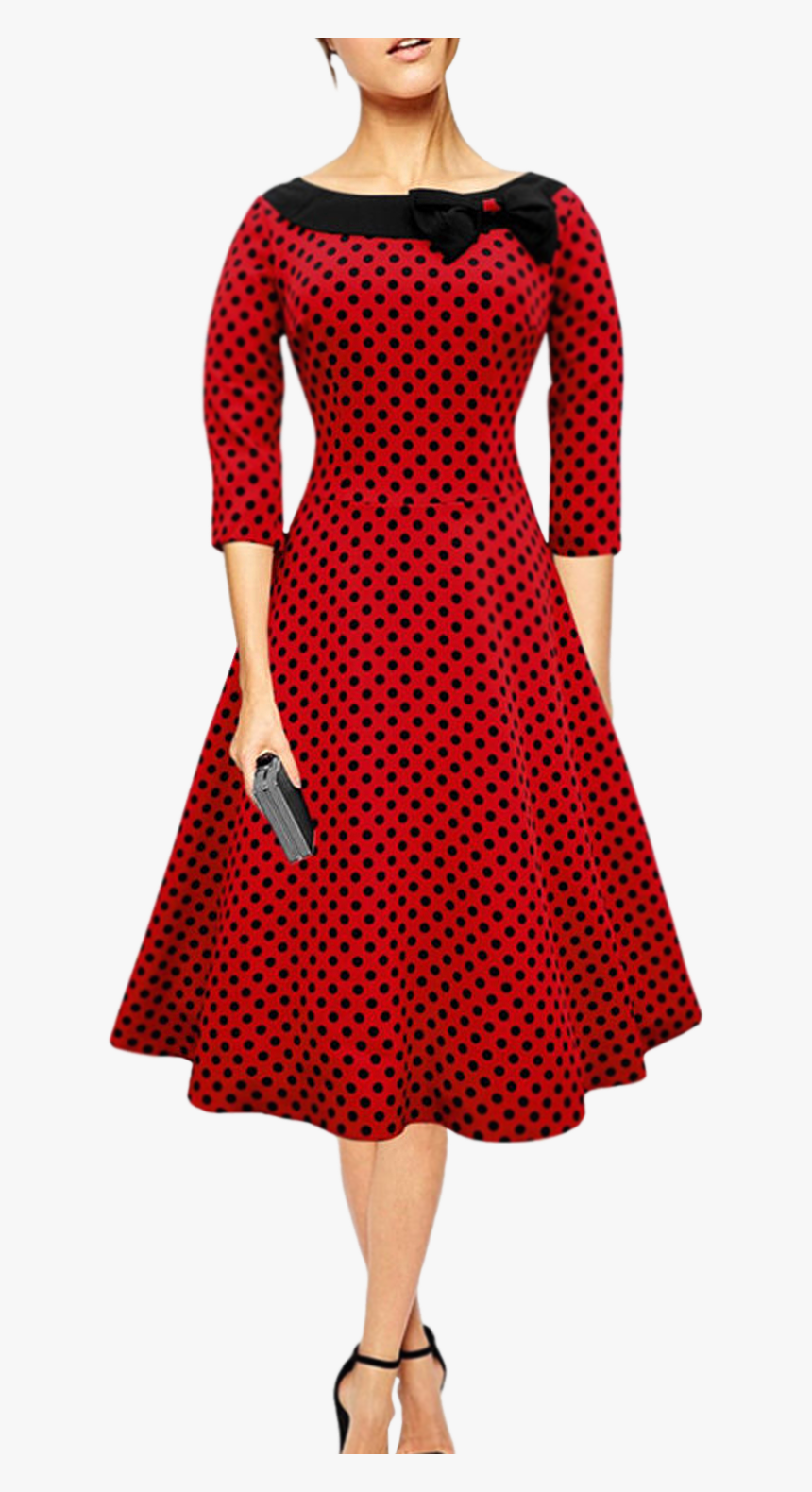 Party 50s Fashion For Women , Png Download - Polka Dots Long Frocks, Transparent Png, Free Download