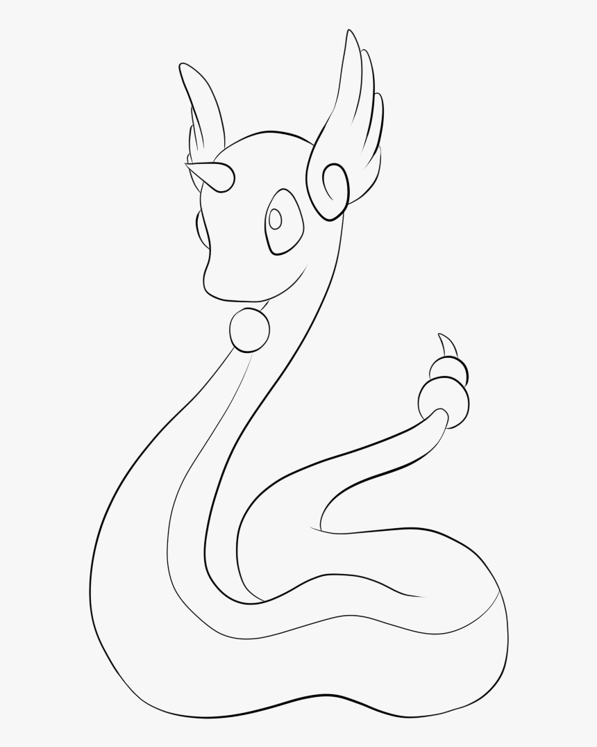 Dragonair Coloring Page - Line Art, HD Png Download, Free Download