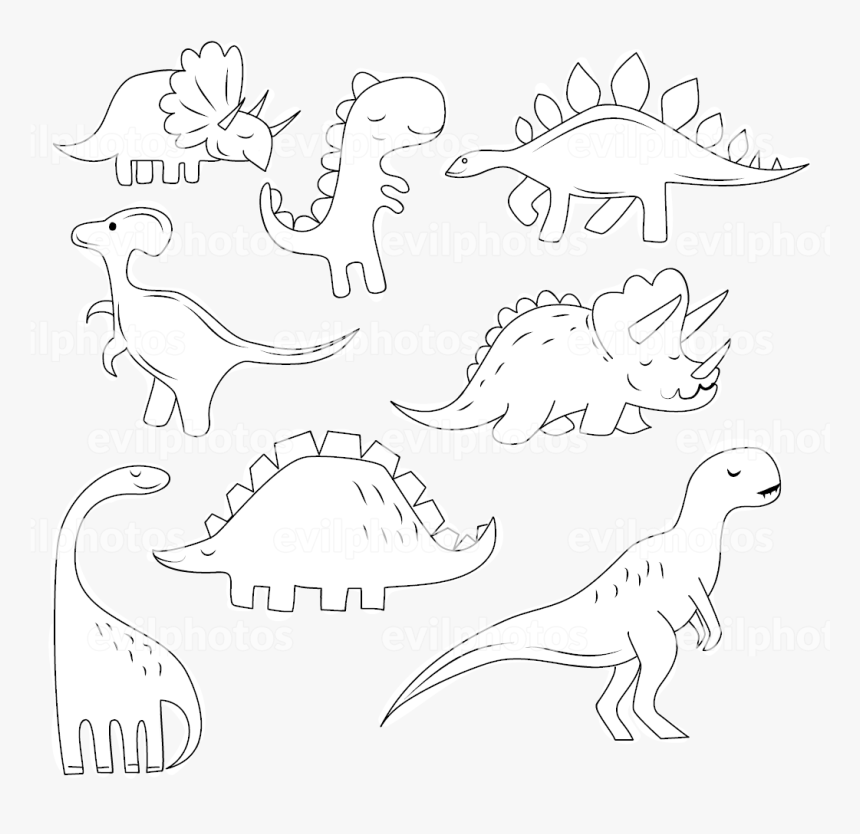 Dinosaur Drawing Vector And Stock Photo - Drawing, HD Png Download, Free Download