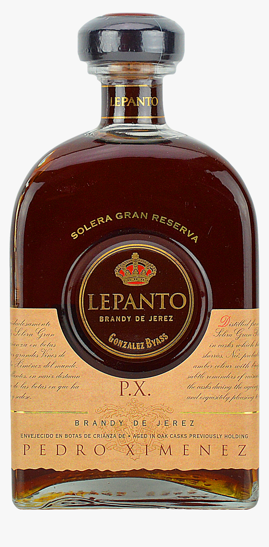 Engraved Text On A Bottle Of Personalised Lepanto Solera - Glass Bottle, HD Png Download, Free Download