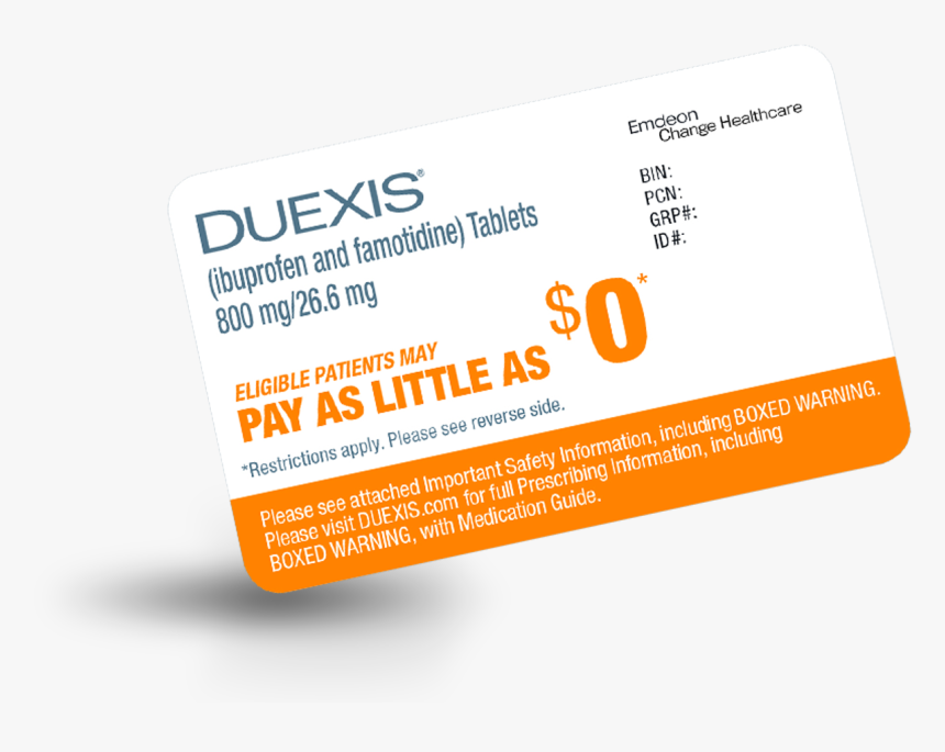 Download Your Duexis Co-pay Card - Label, HD Png Download, Free Download