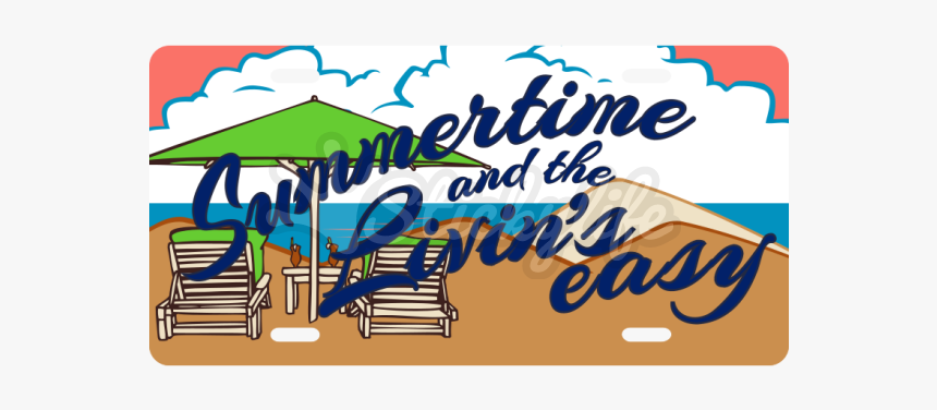 First Day Of Summer Summertime Aluminum License Plate - Graphic Design, HD Png Download, Free Download