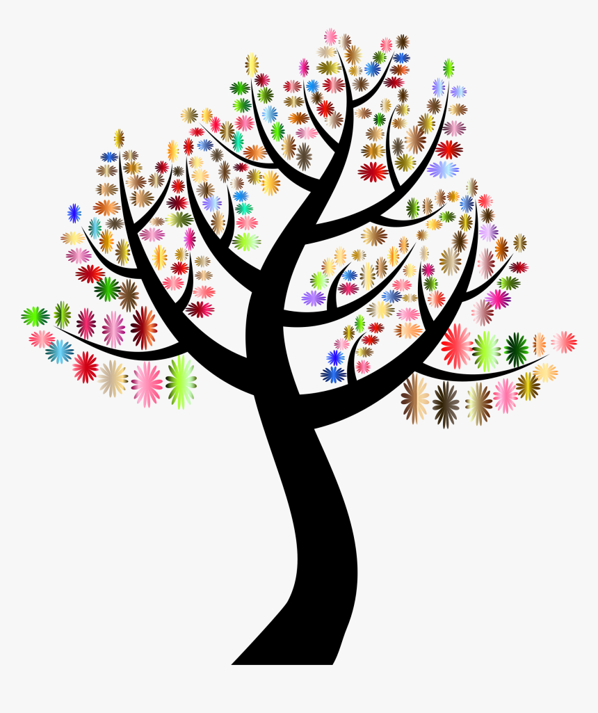 Clipart Tree Flower - Simple Tree Clipart, HD Png Download, Free Download