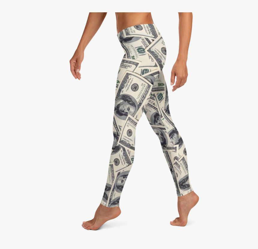 100 Dollar Bill Full Length Leggings - Leggings, HD Png Download, Free Download