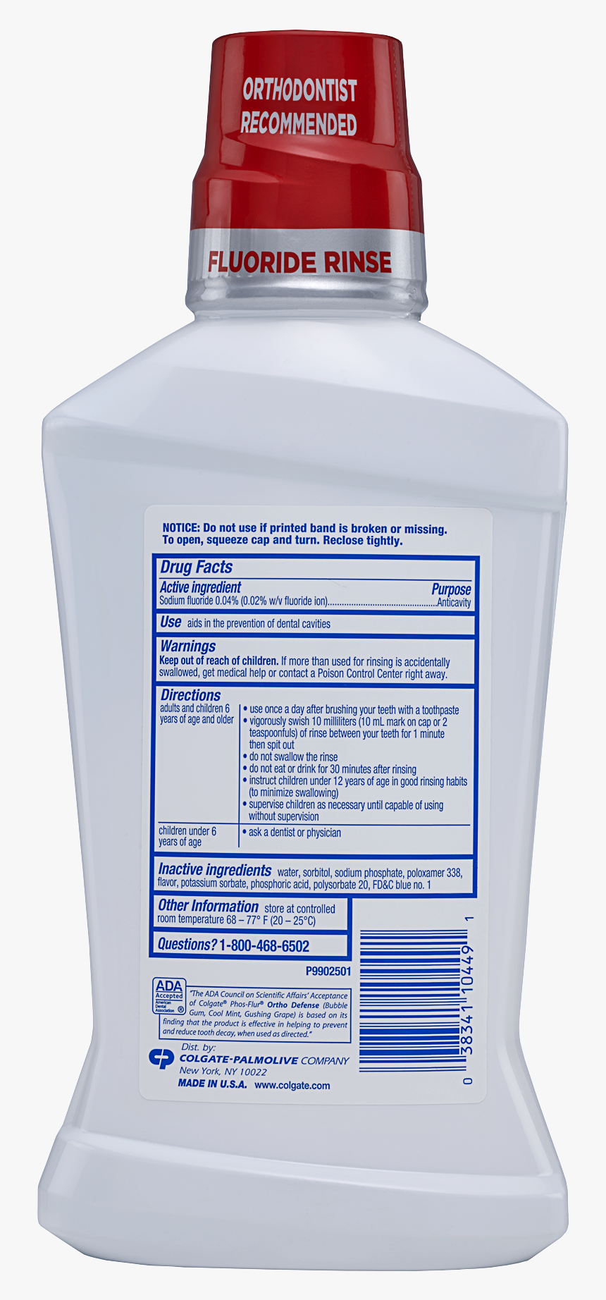 Colgate Phos-flur Mouthwash For Braces, Mint , Png - Bottle, Transparent Png, Free Download