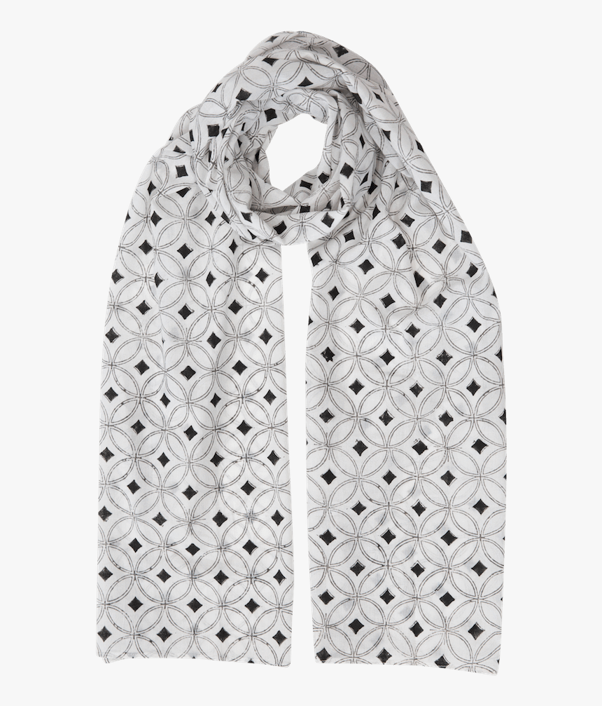 White & Black Diamond Scarf - Stole, HD Png Download, Free Download