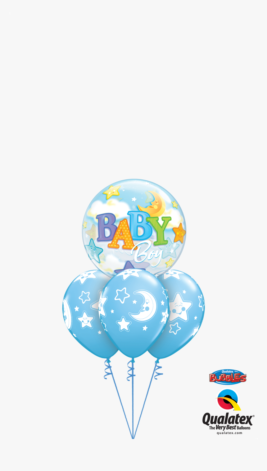 Baby Boy Moon & Stars Bubble Layer"
 Class="lazyload - Happy Birthday Balloons Pink, HD Png Download, Free Download