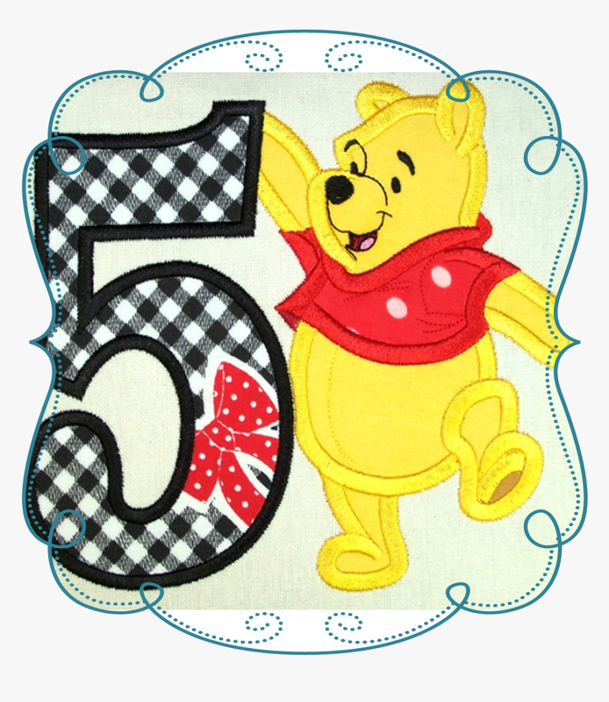 Happy 5 Bear - Pooh Bear Number 5, HD Png Download, Free Download