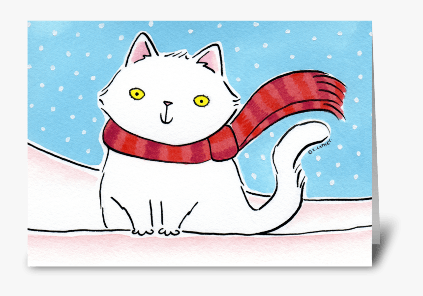 Christmas Kitty Cat In The Snow Greeting Card - British Shorthair, HD Png Download, Free Download