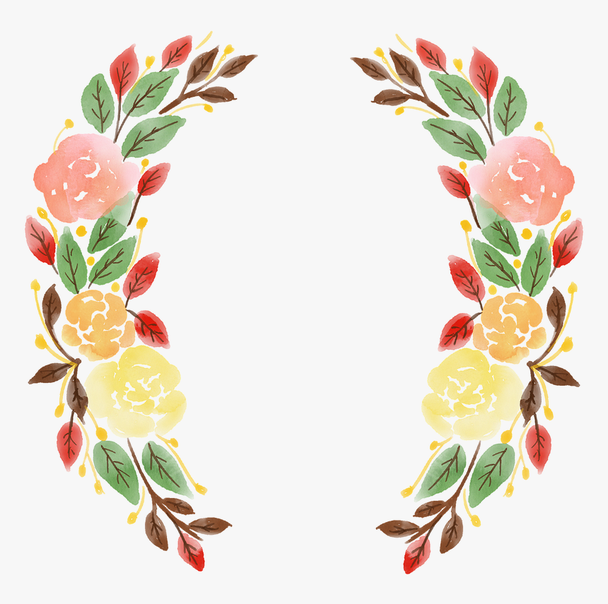 Spring Wreath Watercolour Wreath Flowers Free Photo - Wreath, HD Png Download, Free Download