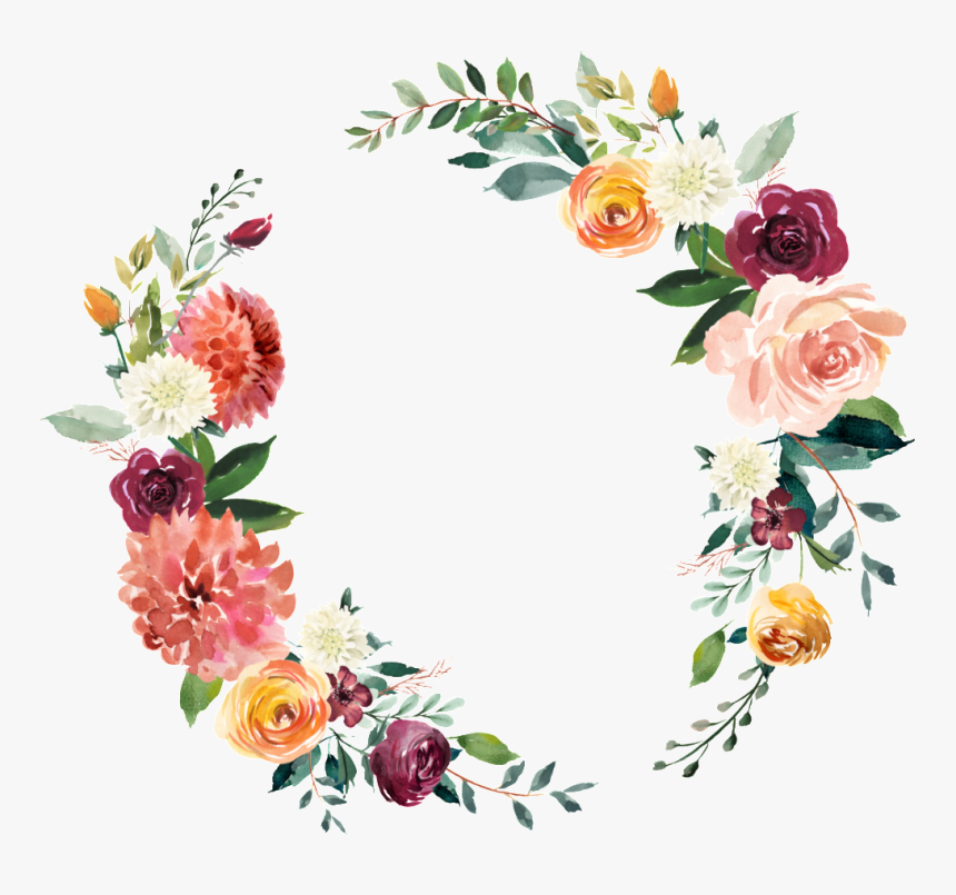 This Graphics Is Garland Vector About Hand Drawing,watercolor - Watercolor Wreath Transparent Background, HD Png Download, Free Download
