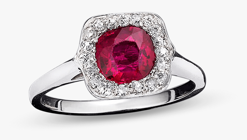 Untreated Burma Ruby And Diamond Ring - Pre-engagement Ring, HD Png Download, Free Download