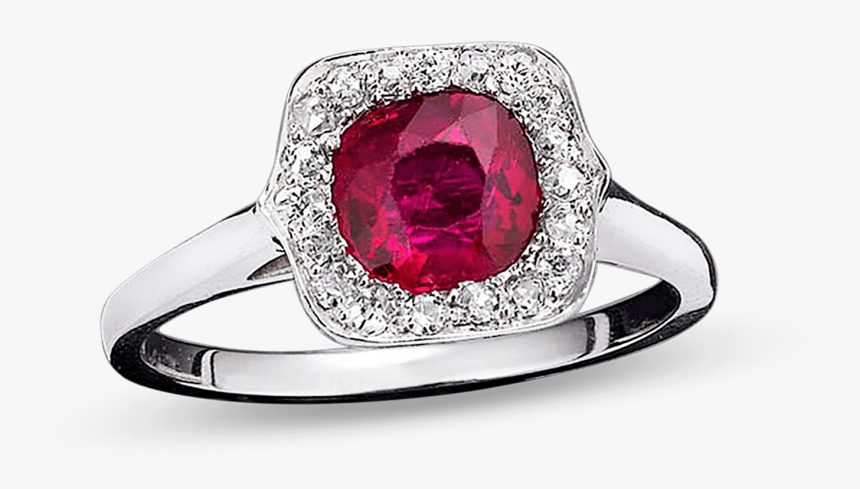 Untreated Burma Ruby And Diamond Ring - Pre-engagement Ring, HD Png ...