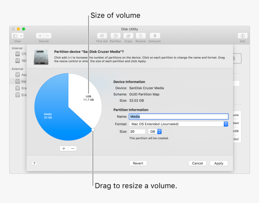 A Physical Disk With Two Partitions - Partition Mac, HD Png Download, Free Download