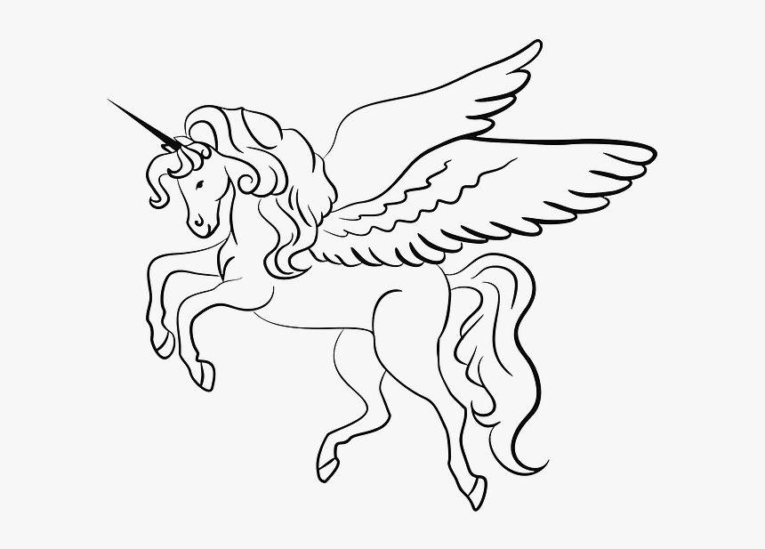 Unicorn Black And White Clipart, HD Png Download, Free Download