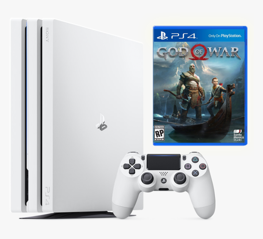 Sony Playstation 4 Pro 1tb Glacier White God Of War - Playstation 4 Pro, HD Png Download, Free Download