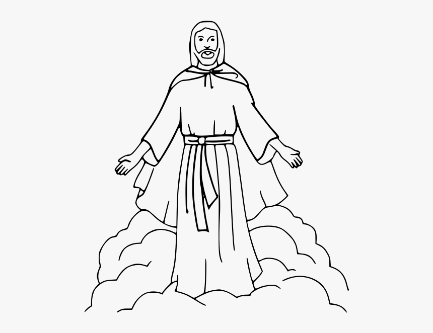 Jesus From Coloring Book - Jesus Shepherd Clipart Black And White, HD Png Download, Free Download