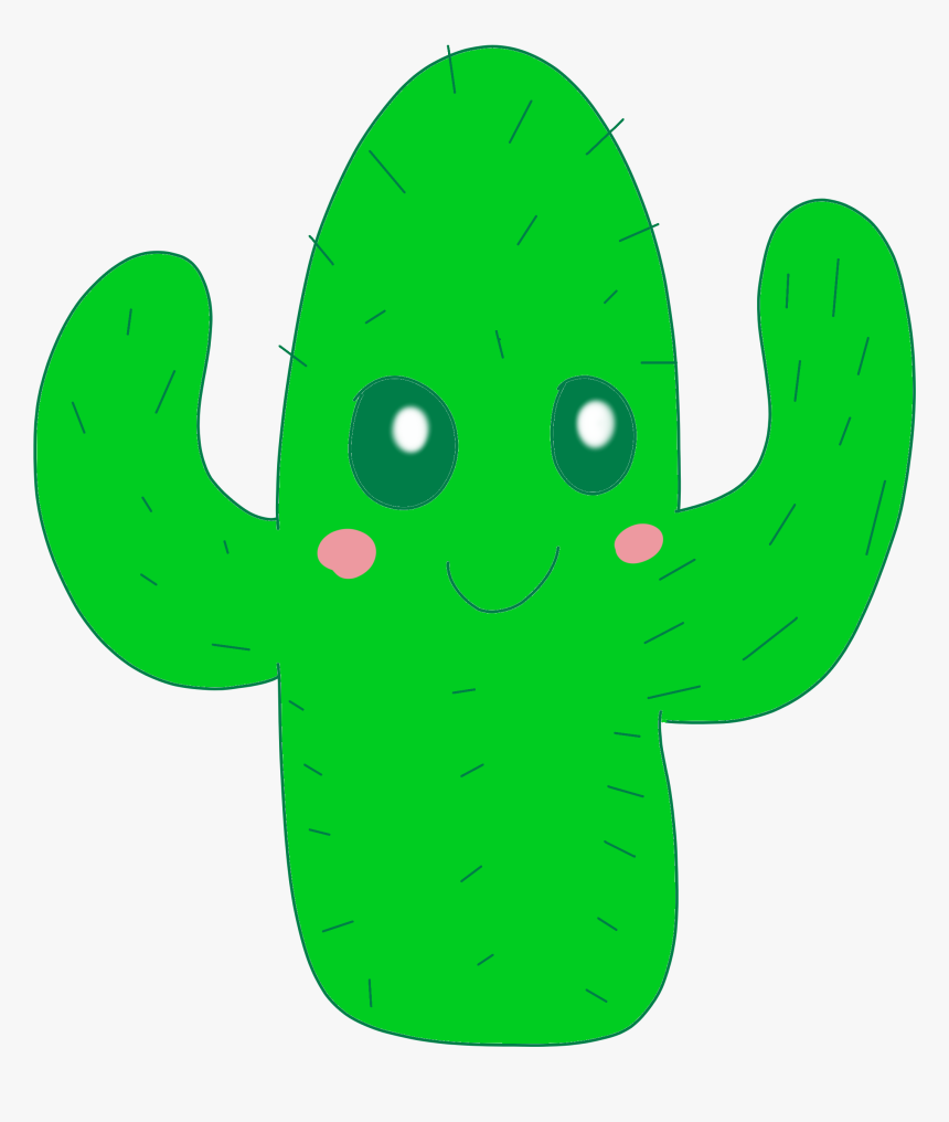 Kawaii Cactus - Cartoon, HD Png Download, Free Download