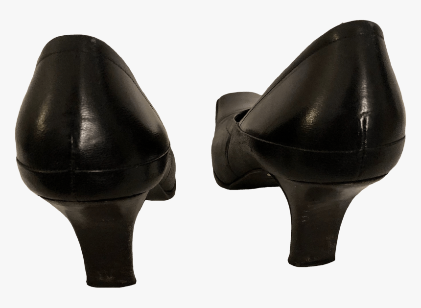 Prada Square Toe Black Leather Heelsby Prada - Basic Pump, HD Png Download, Free Download