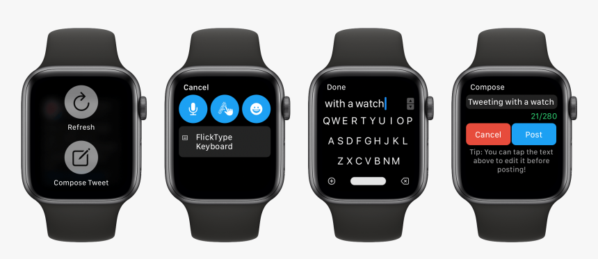 Composing A Tweet With Chirp - Apple Watch Noise App, HD Png Download, Free Download